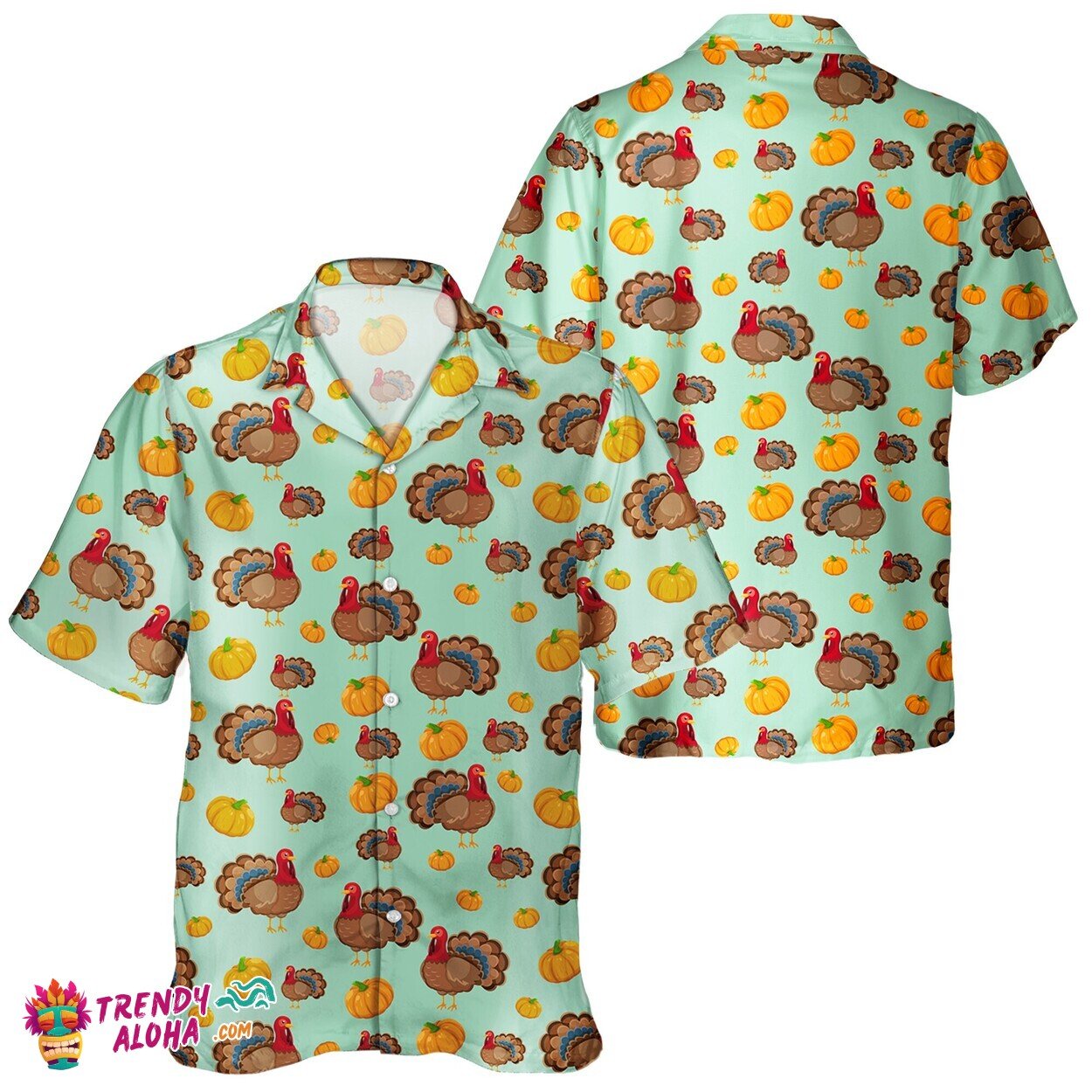 Fall Turkey Thanksgiving Day Pumpkin Unisex Hawaiian Shirt