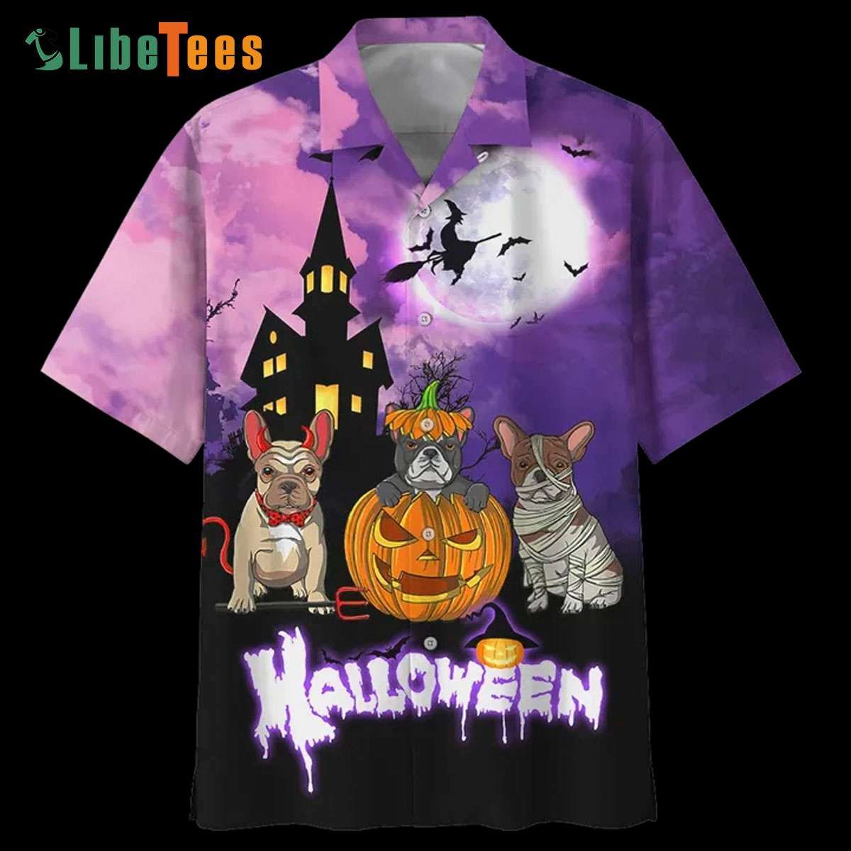 Famille Pugs Dogs Halloween Trendy Hawaiian Shirt, Dog Trendy Hawaiian Shirt Perfect Gifts For Your Loved Ones