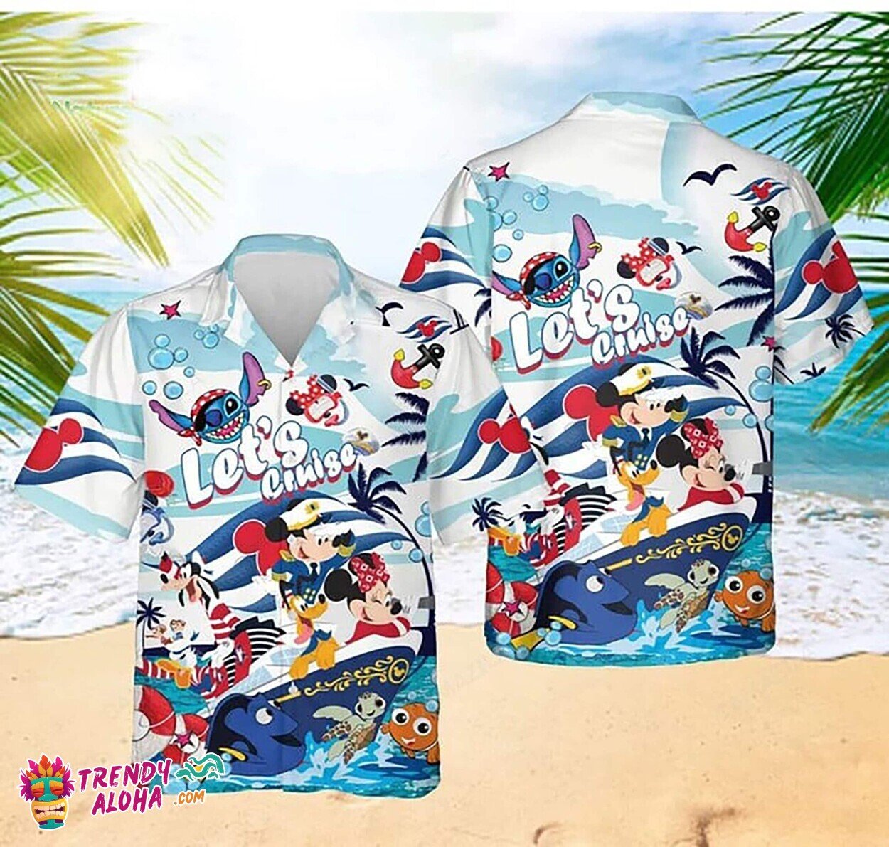 Family Matching Disney Cruise Vacation Themed Hawaiian Aloha Shirt