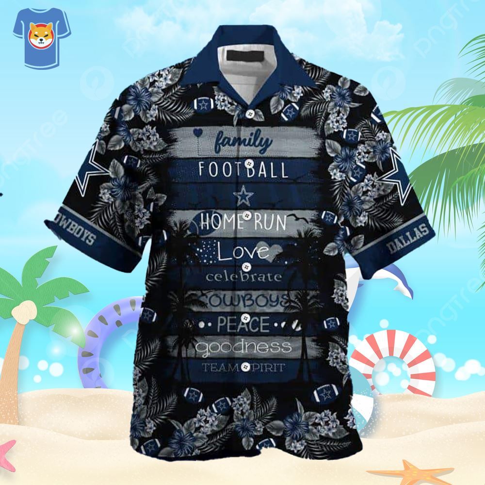 Family Time at Beach with Dallas Cowboys Hawaiian Shirt