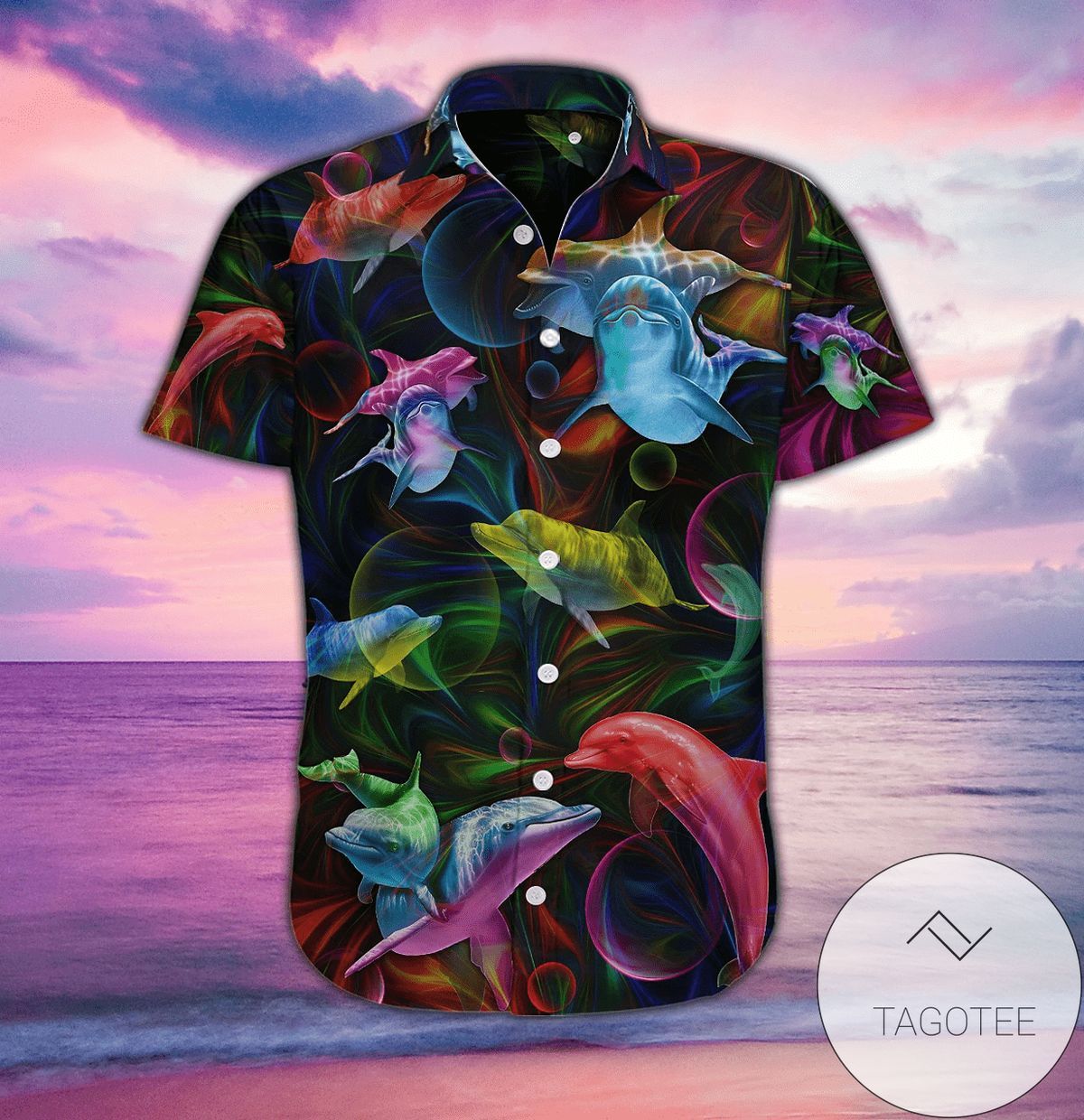 Fantastic Dolphin Theme Elegance Hawaiian Shirt Tropical Collection