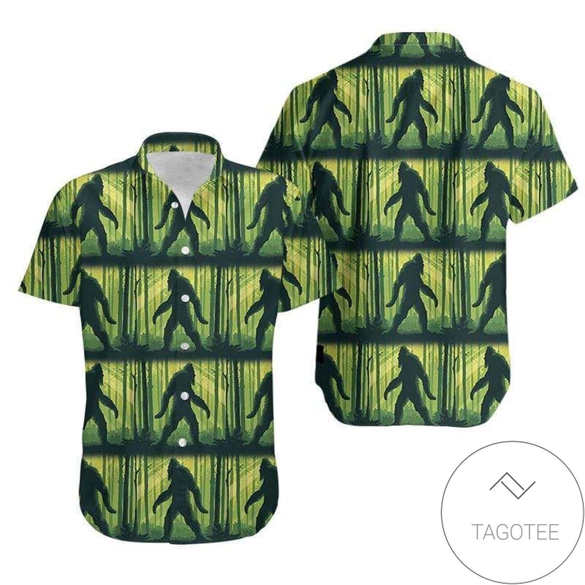 Fantastic Green Bigfoot Elegance Hawaiian Shirt Collection