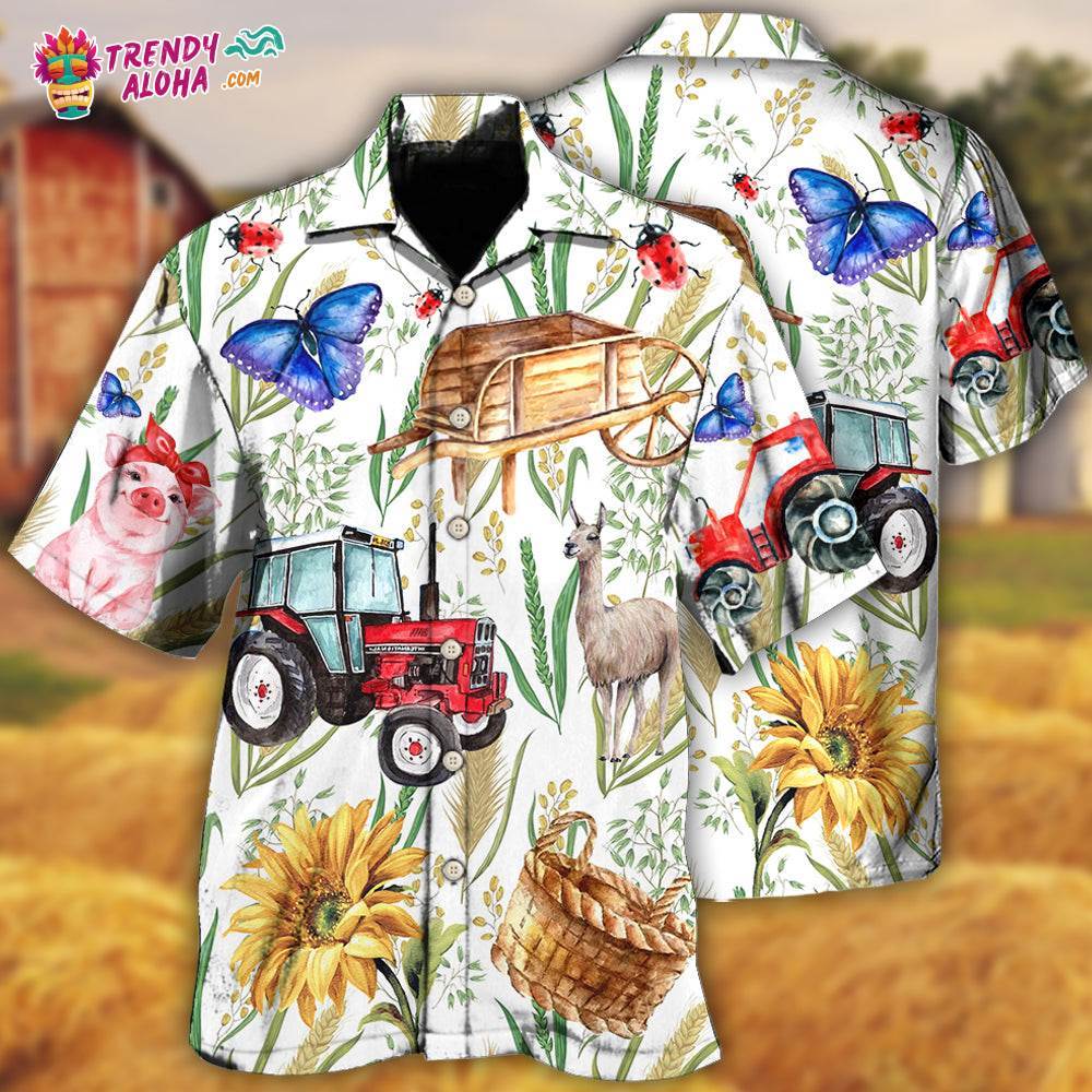 Farm Agriculture Sunflower Butterfly Hawaiian Shirt – Trendy Aloha