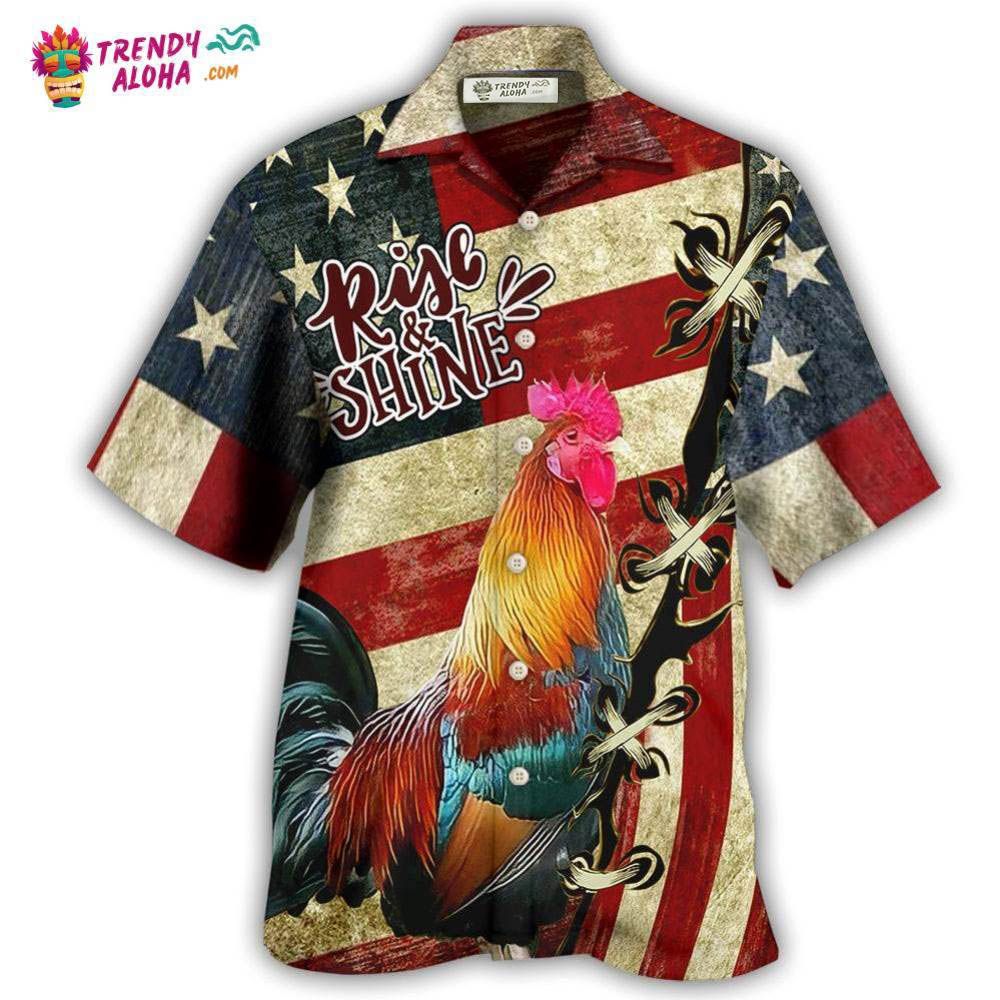 Farm America And Chicken Rise Shine Hawaiian Shirt – Trendy Aloha Farm America And Chicken Rise Shine Hawaiian Shirt – Trendy Aloha