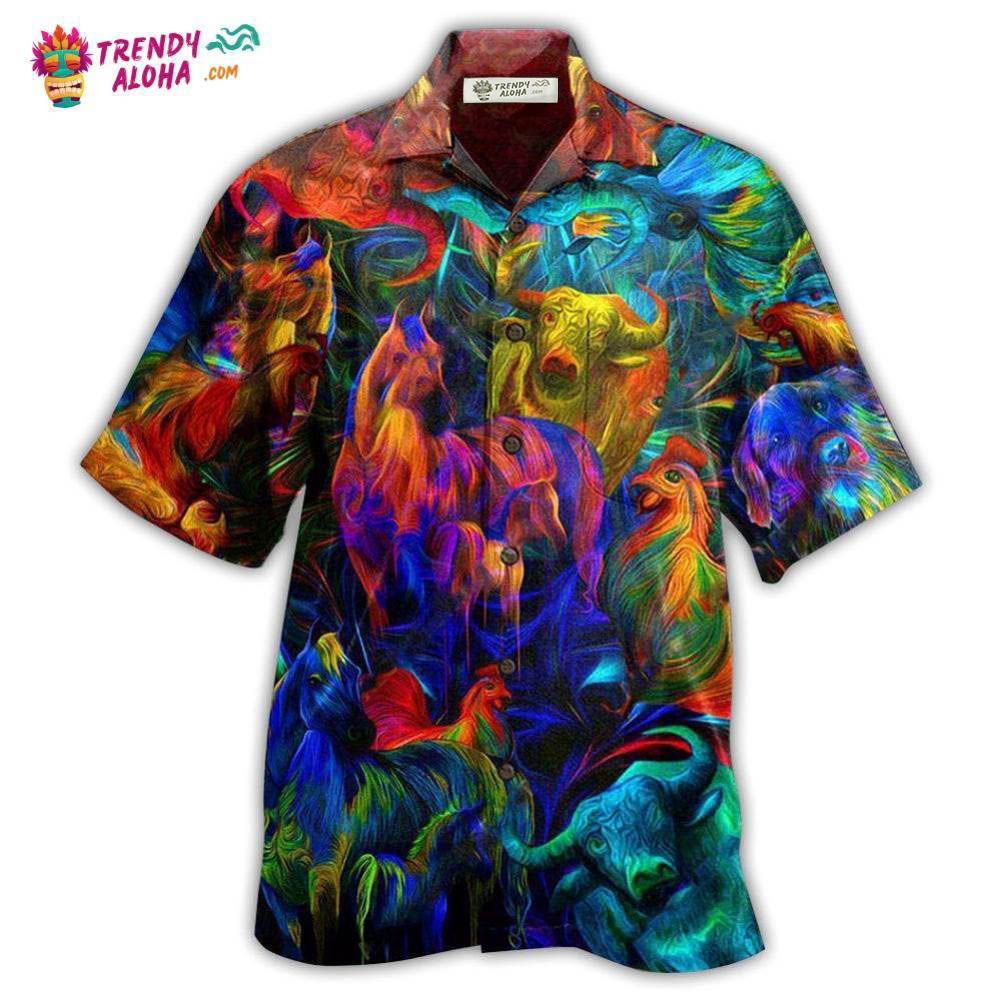 Farm Animals Proud Of Work Hawaiian Shirt – Trendy Aloha