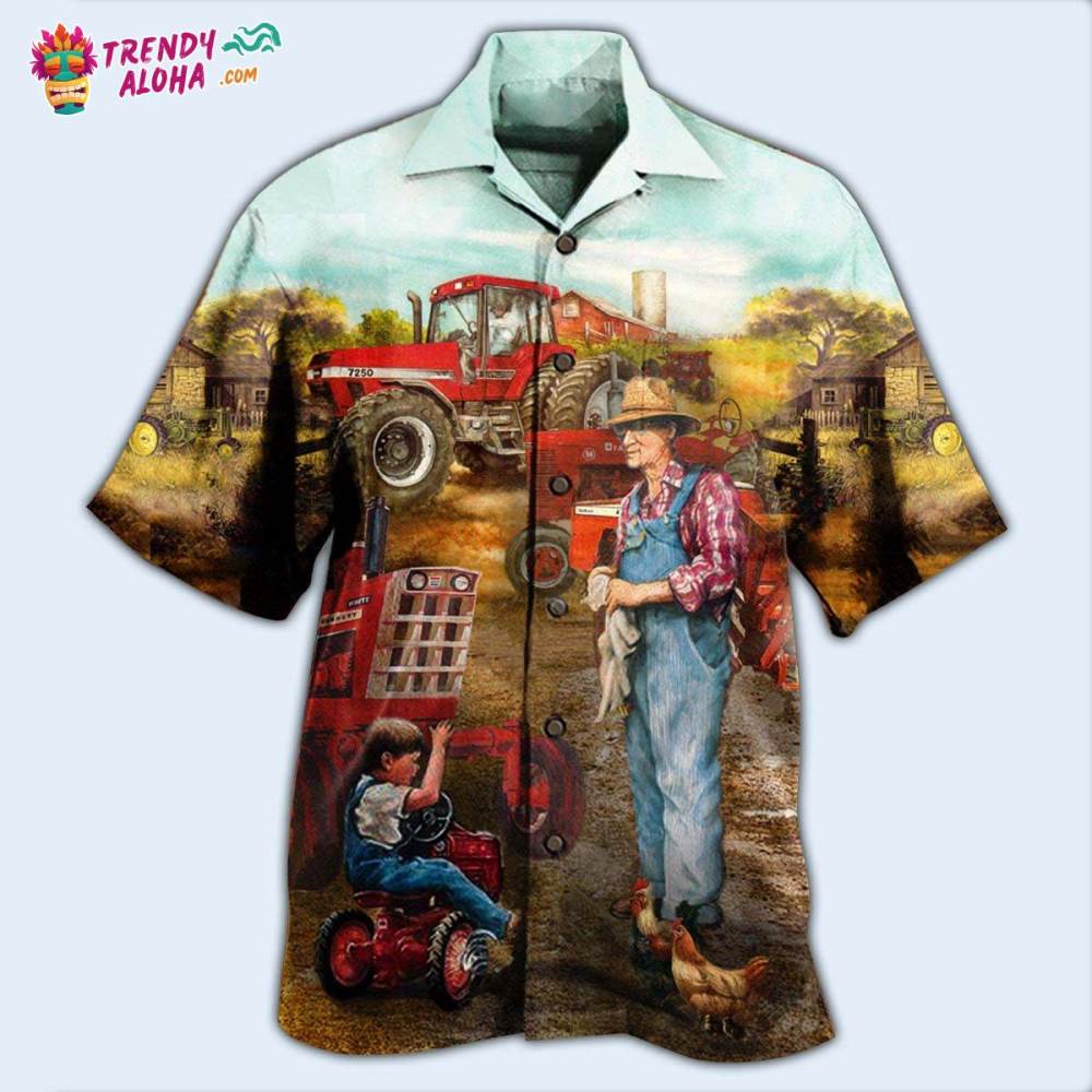Farm Awesome Fatherhood In Farm Hawaiian Shirt – Trendy Aloha