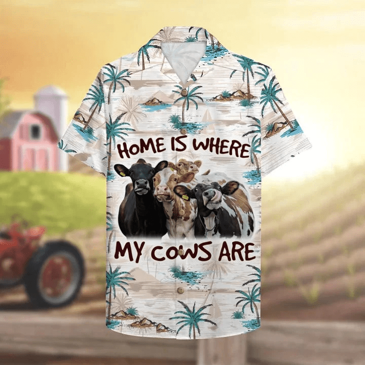 Farmer Cow Home Is Where My Cows Are Trendy Hawaiian Shirt Farmer Cow Home Is Where My Cows Are Trendy Hawaiian Shirt