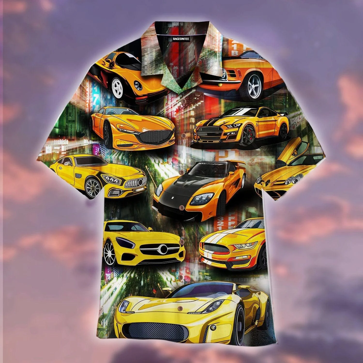 Fast And Furious Tokyo Driff Han Yellow Sport Car Hawaiian Shirt For