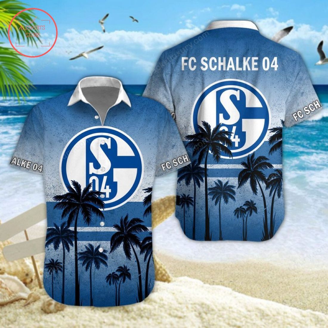 Fc Schalke 04 Coconut Tree Trendy Hawaiian Shirt Aloha Shirt