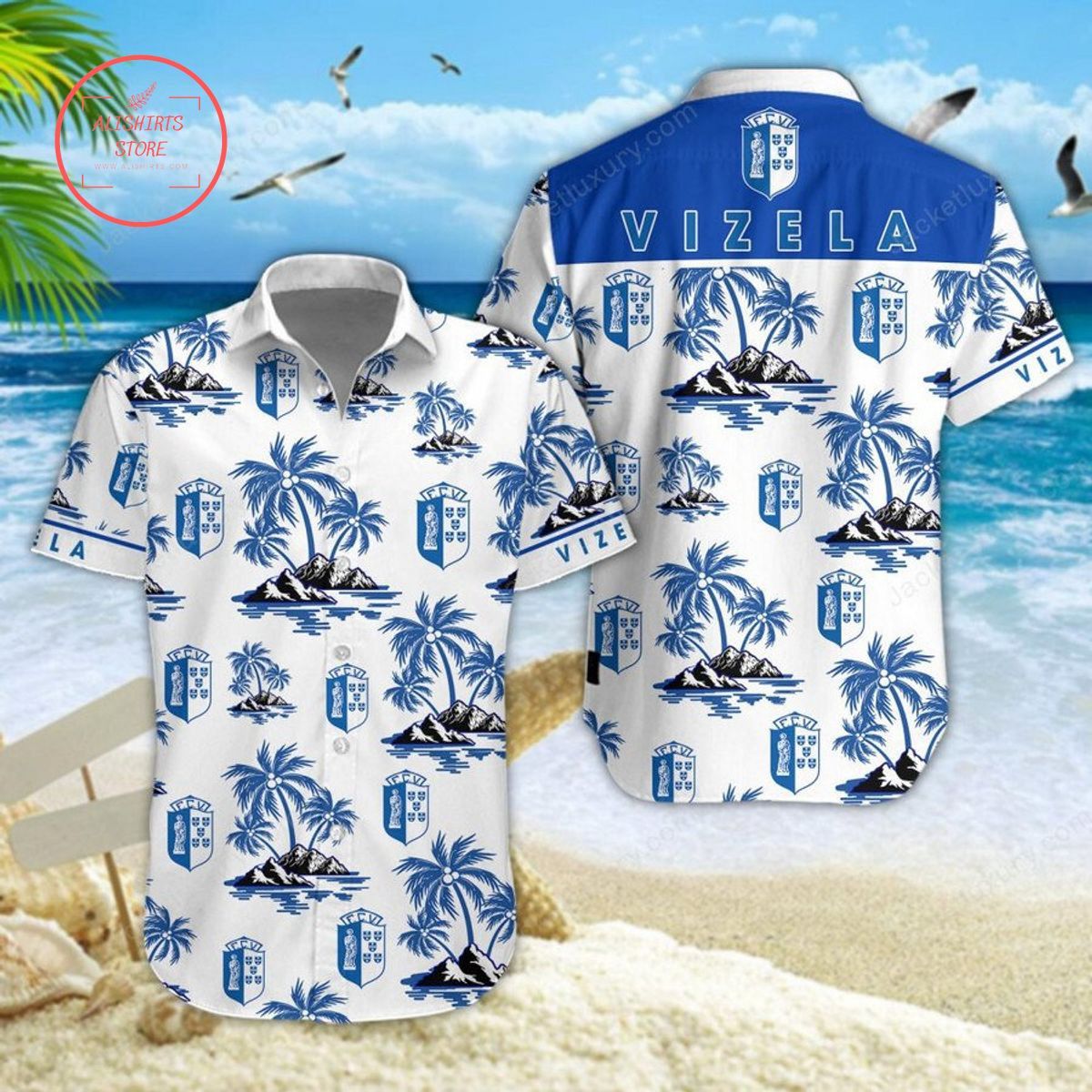 Fc Vizela Coconut Tree Trendy Hawaiian Shirt Aloha Shirt