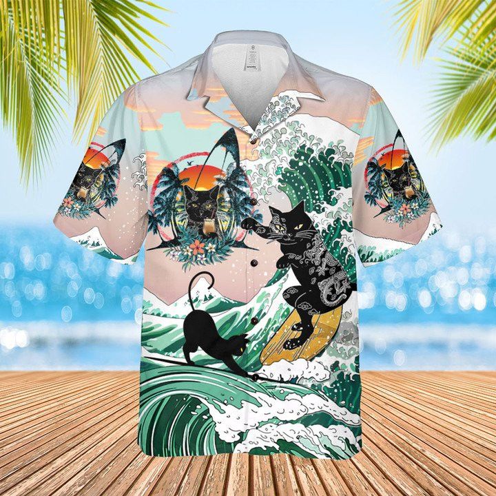 Feline Charm Emphasized Hawaiian Shirt Cat Lovers Paradise