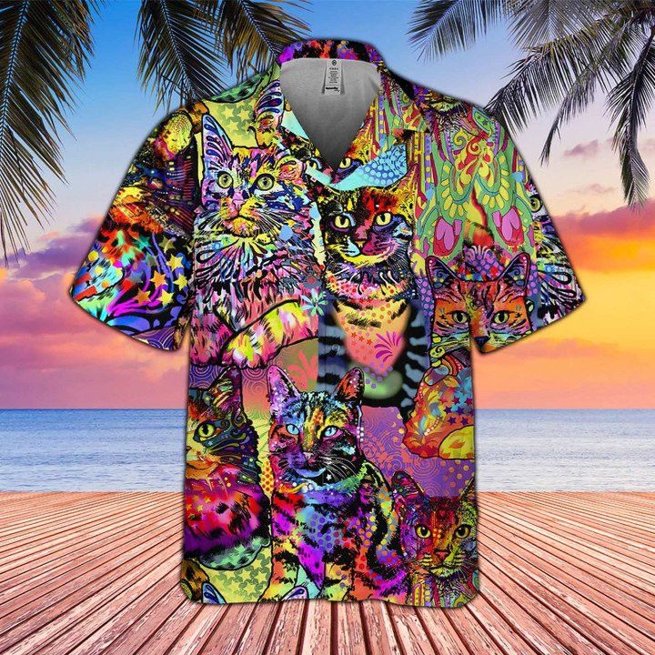 Feline Passion 3D Hawaiian Shirt Perfect Cat Lovers Print 2