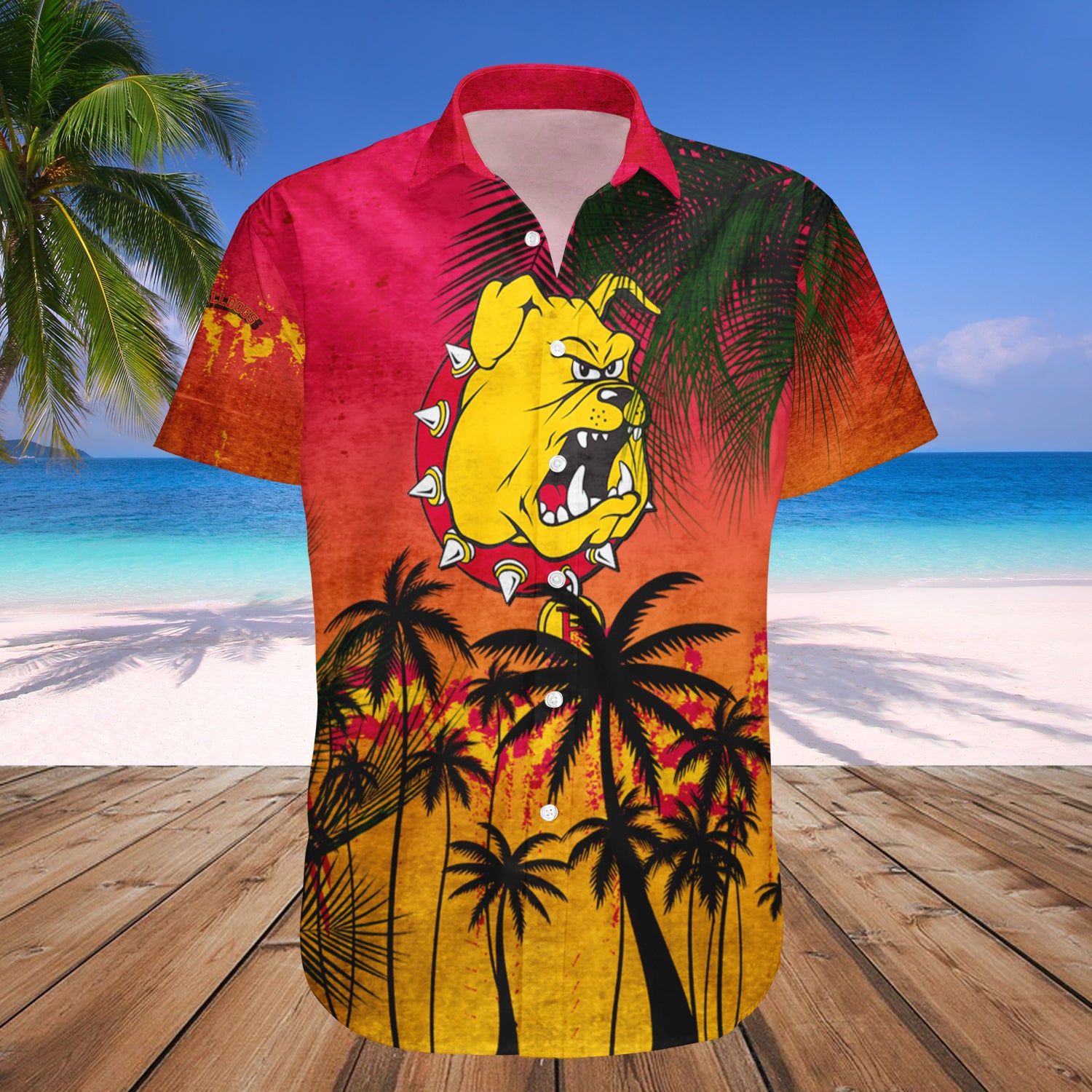 Ferris State Bulldogs Hawaii Shirt Coconut Tree Tropical Grunge – NCAA