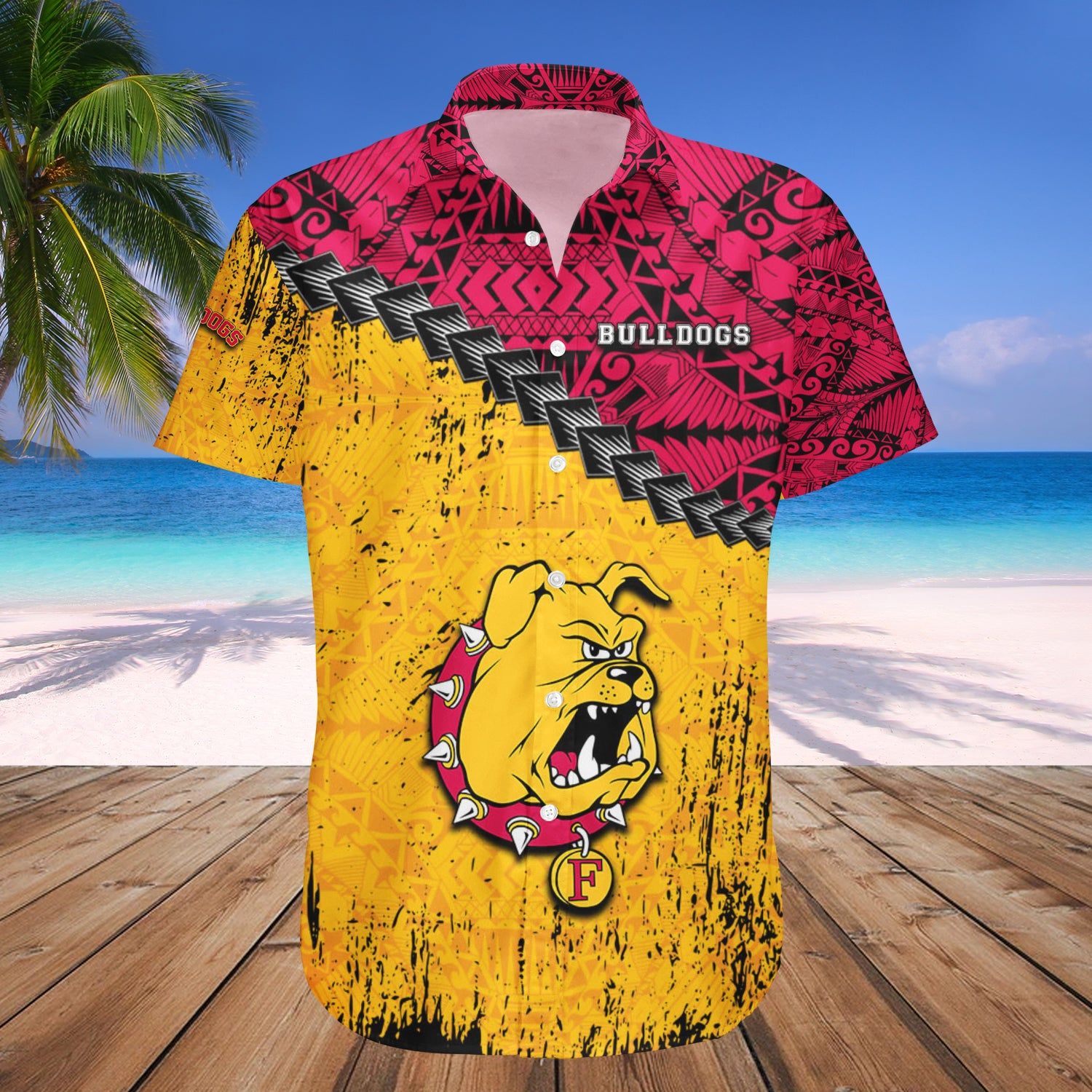 Ferris State Bulldogs Hawaii Shirt Grunge Polynesian Tattoo – NCAA
