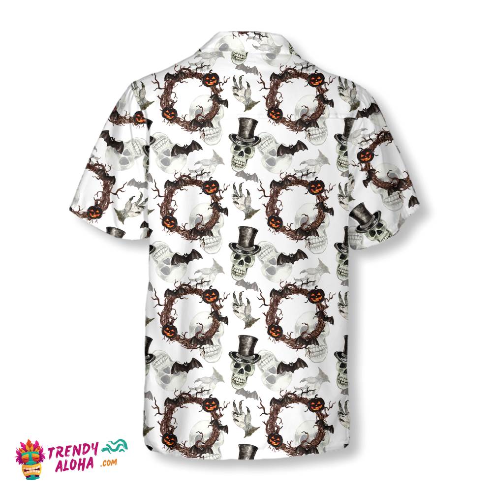 Festive Halloween Gentleman Skull Hawaiian Shirt