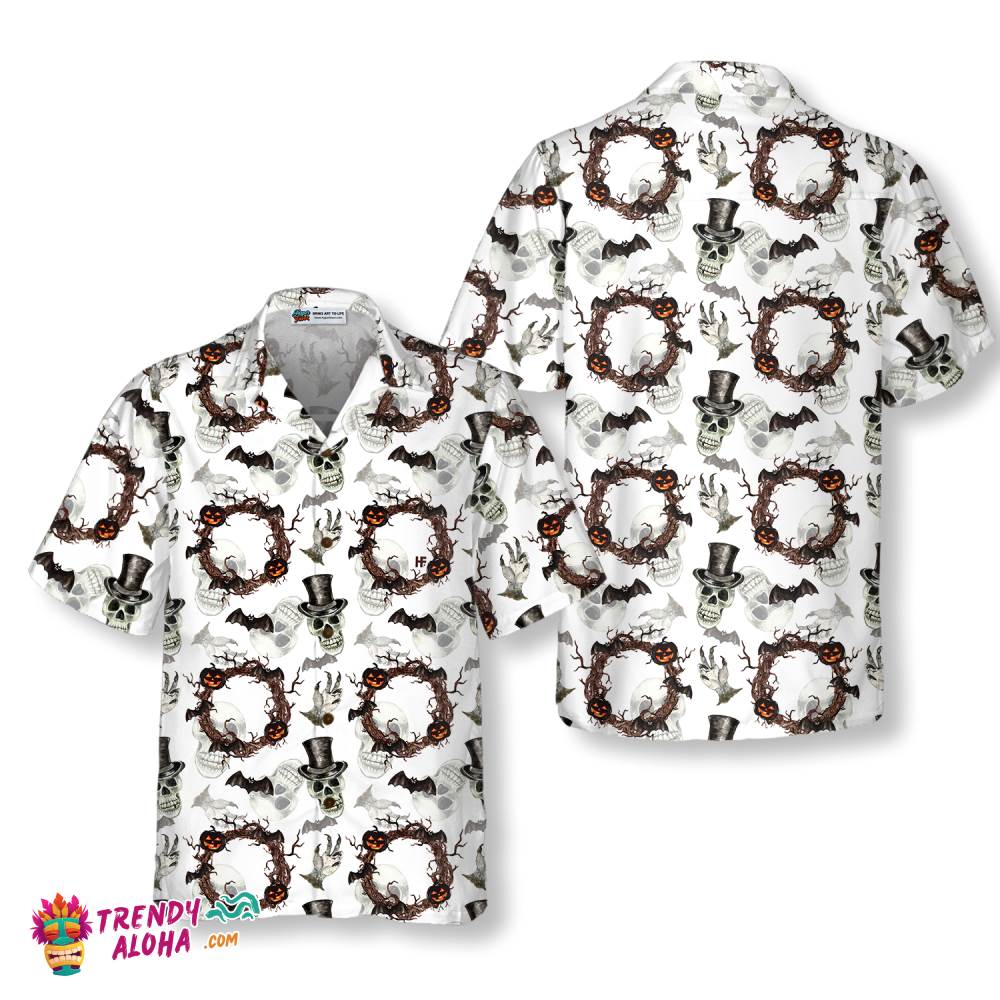 Festive Halloween Gentleman Skull Hawaiian Shirt