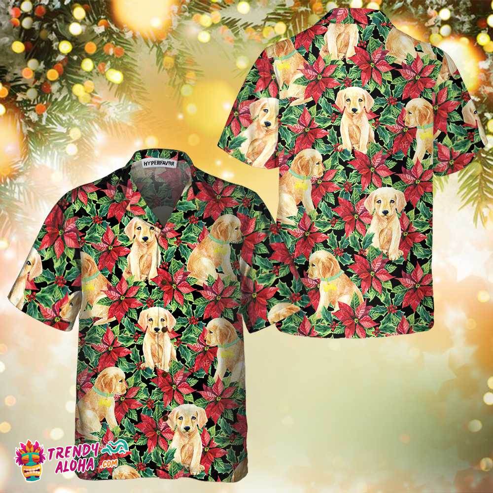 Festive Labrador Retriever Puppy Hawaiian Shirt, Funny Labrador Shirt, Best Christmas Gift Festive Labrador Retriever Puppy Hawaiian Shirt, Funny Labrador Shirt, Best Christmas Gift