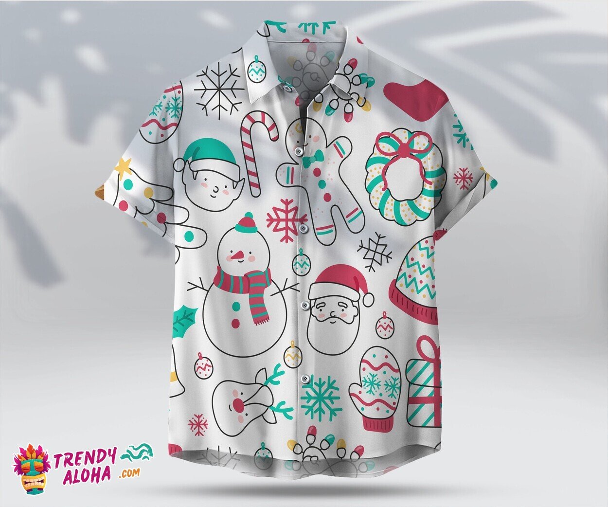 Festive Snowman Cheer Unisex Hawaiian Christmas Comfort Tee