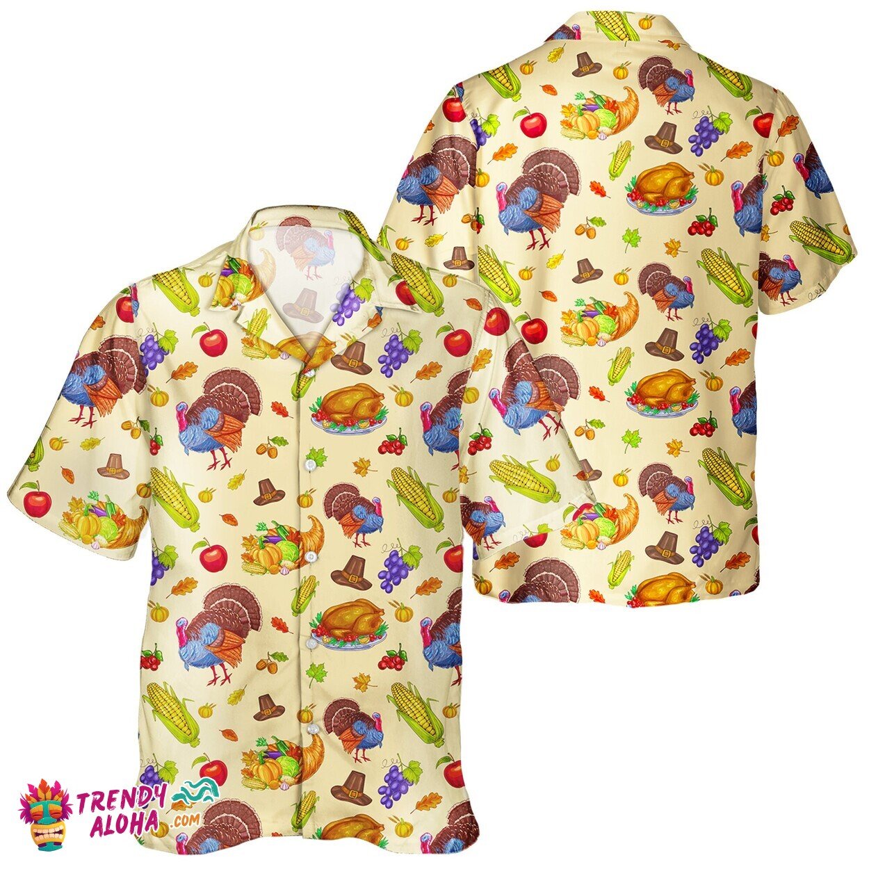 Festive Turkey Lover Unisex Hawaiian Thanksgiving Day Aloha Top