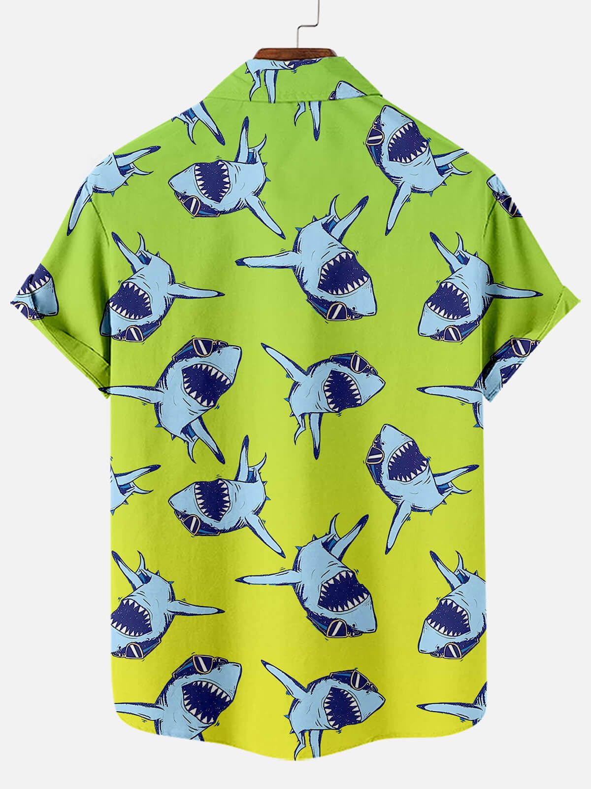 Fierce Depths: Deep Sea Shark Aloha Shirt