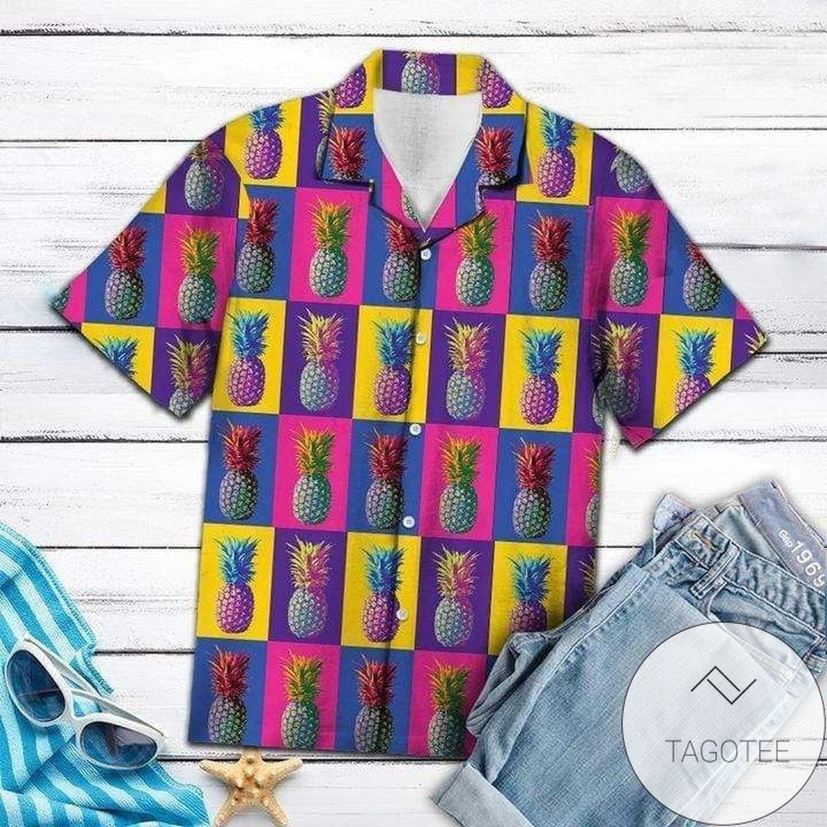 Find Colorful Pineapple Summer Holiday Hawaiian Shirts