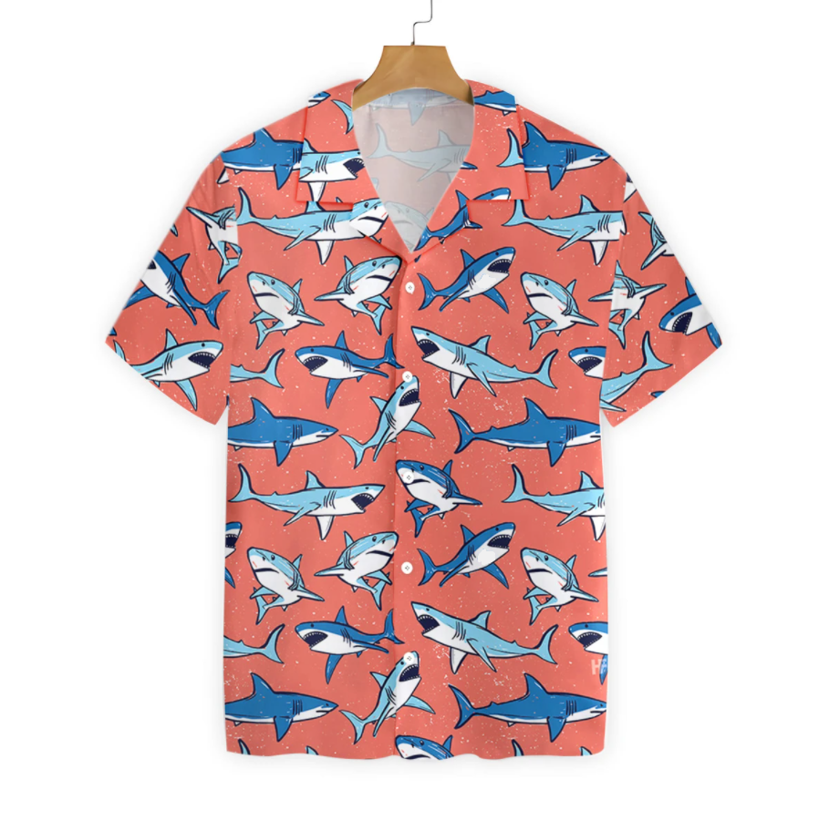Fins and Teeth: Shark Hawaiian Shirt Fins and Teeth: Shark Hawaiian Shirt