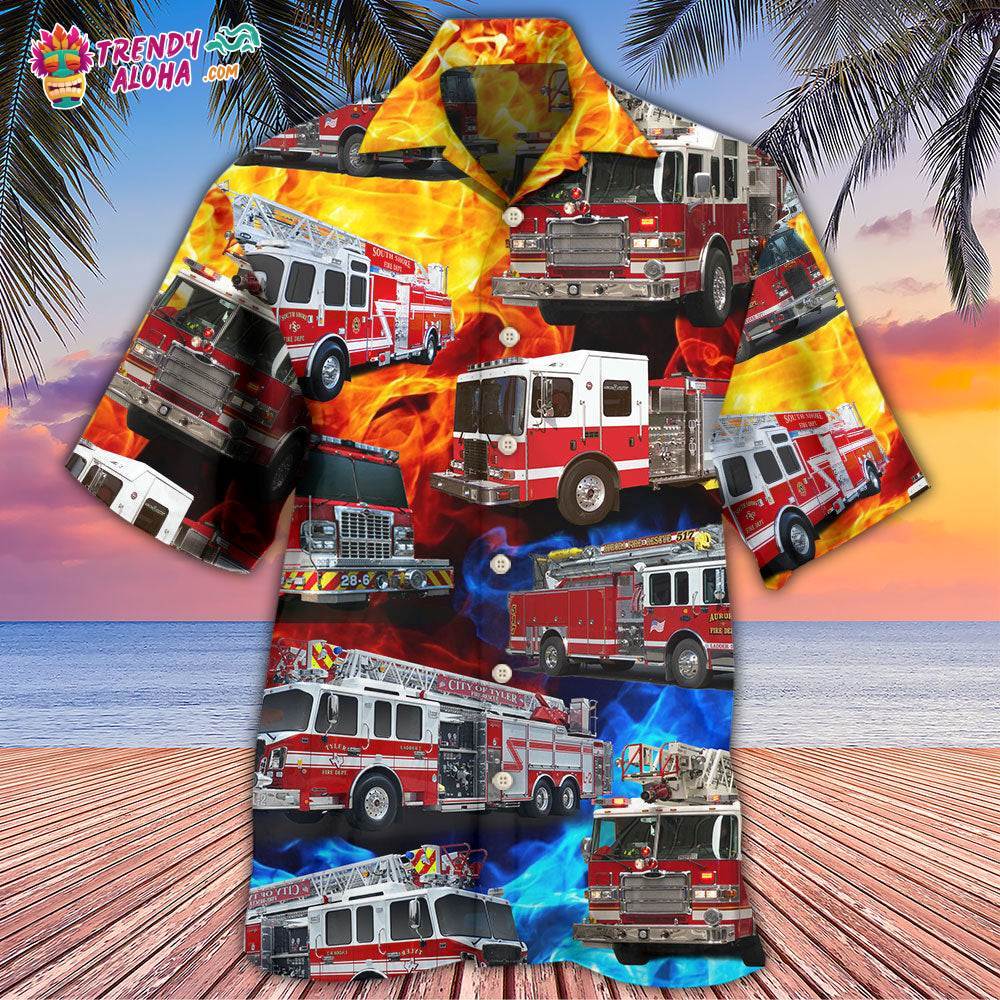 Fire Truck Fire Life Hawaiian Shirt – Trendy Aloha