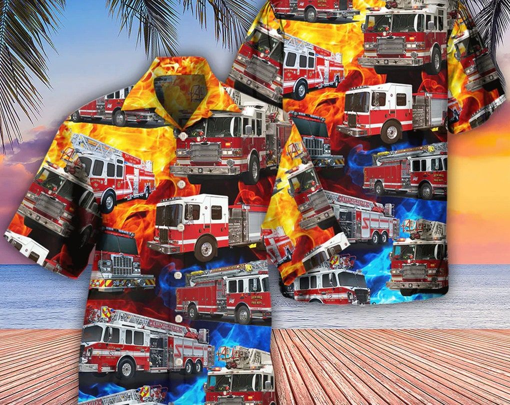 Fire Truck Fire Life – Trendy Hawaiian Shirt, Beach Party Matching Shirt For Men/Women, Hawaiian Set Gift, Meaningful Birthday Presents.