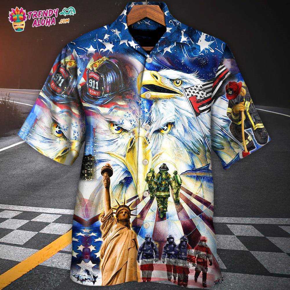 Firefighter America Proud Forever Hawaiian Shirt – Trendy Aloha
