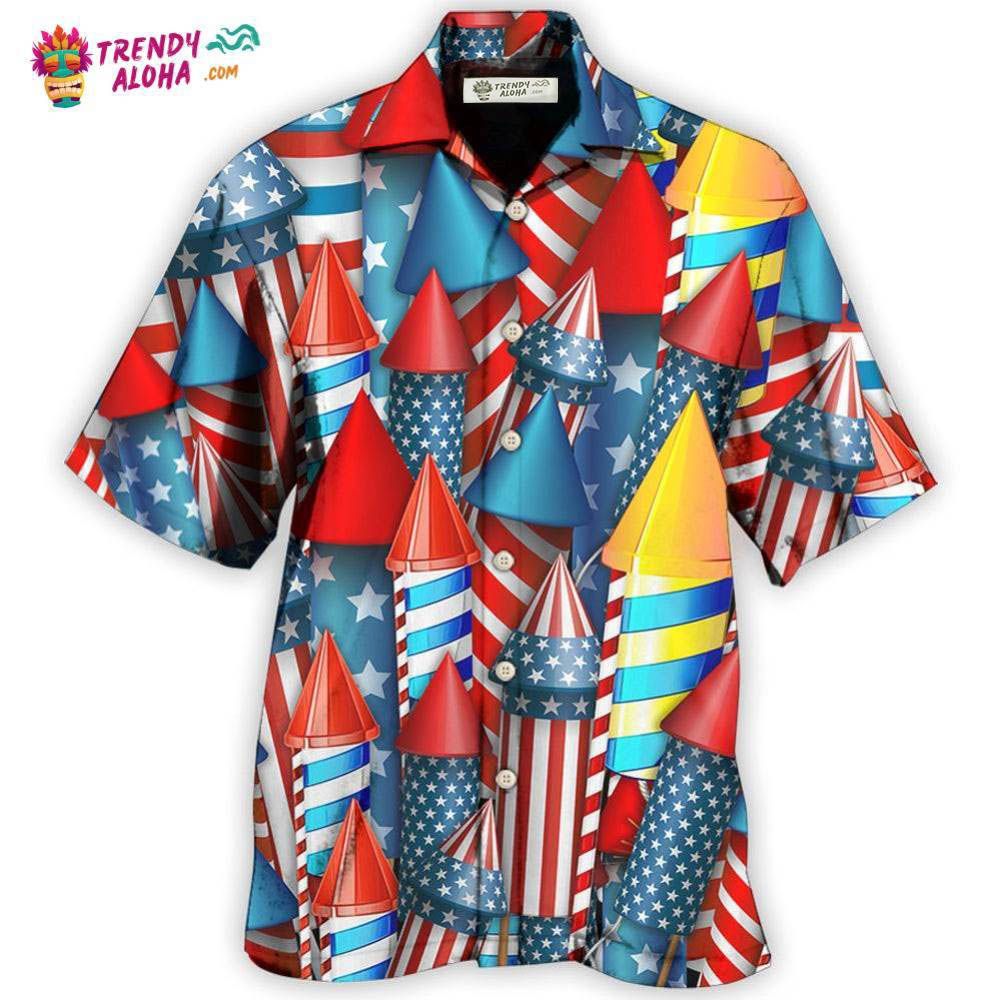 Firework Independence Day Color Style Hawaiian Shirt – Trendy Aloha Firework Independence Day Color Style Hawaiian Shirt – Trendy Aloha