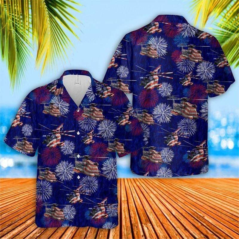 Fireworks Of 4Th July American Flag Trendy Hawaiian Shirt