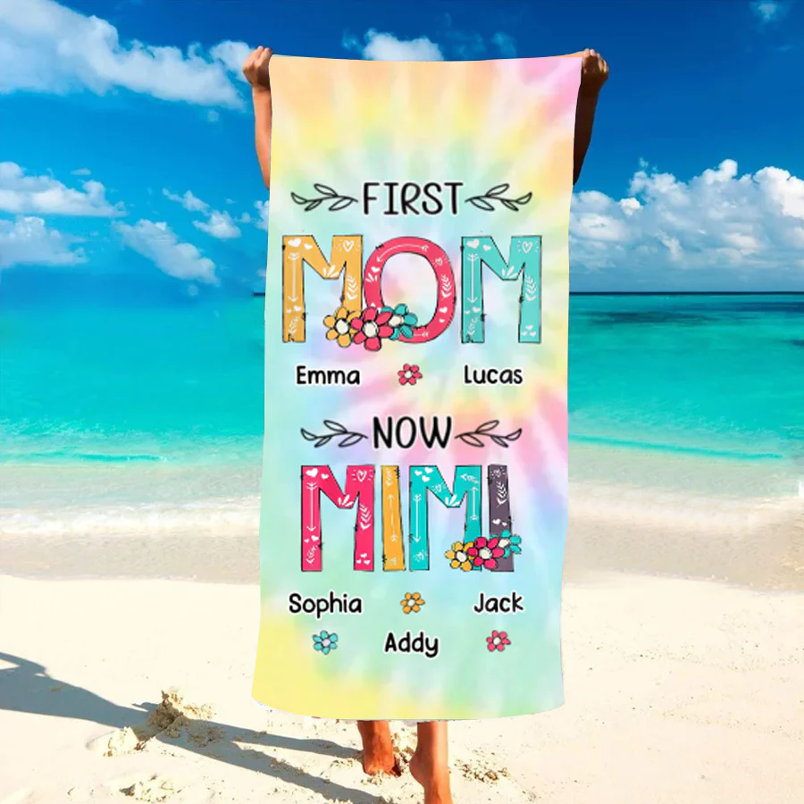 First Mom Now Grandma - Family Personalized Custom Unisex Sweatshirt With Design On Sleeve - Gift For Mom, Grandma