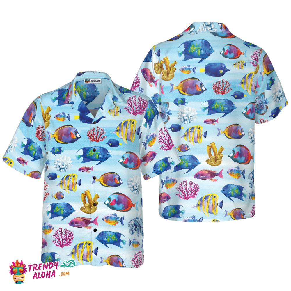 Fish And Corals Hawaiian Shirt