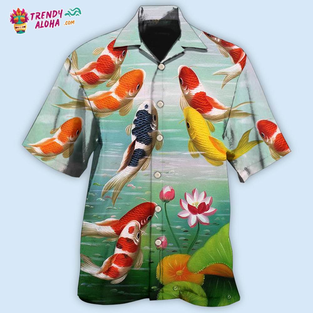 Fish Koi Fish Beautiful Style Hawaiian Shirt Trendy Aloha Trendy Aloha