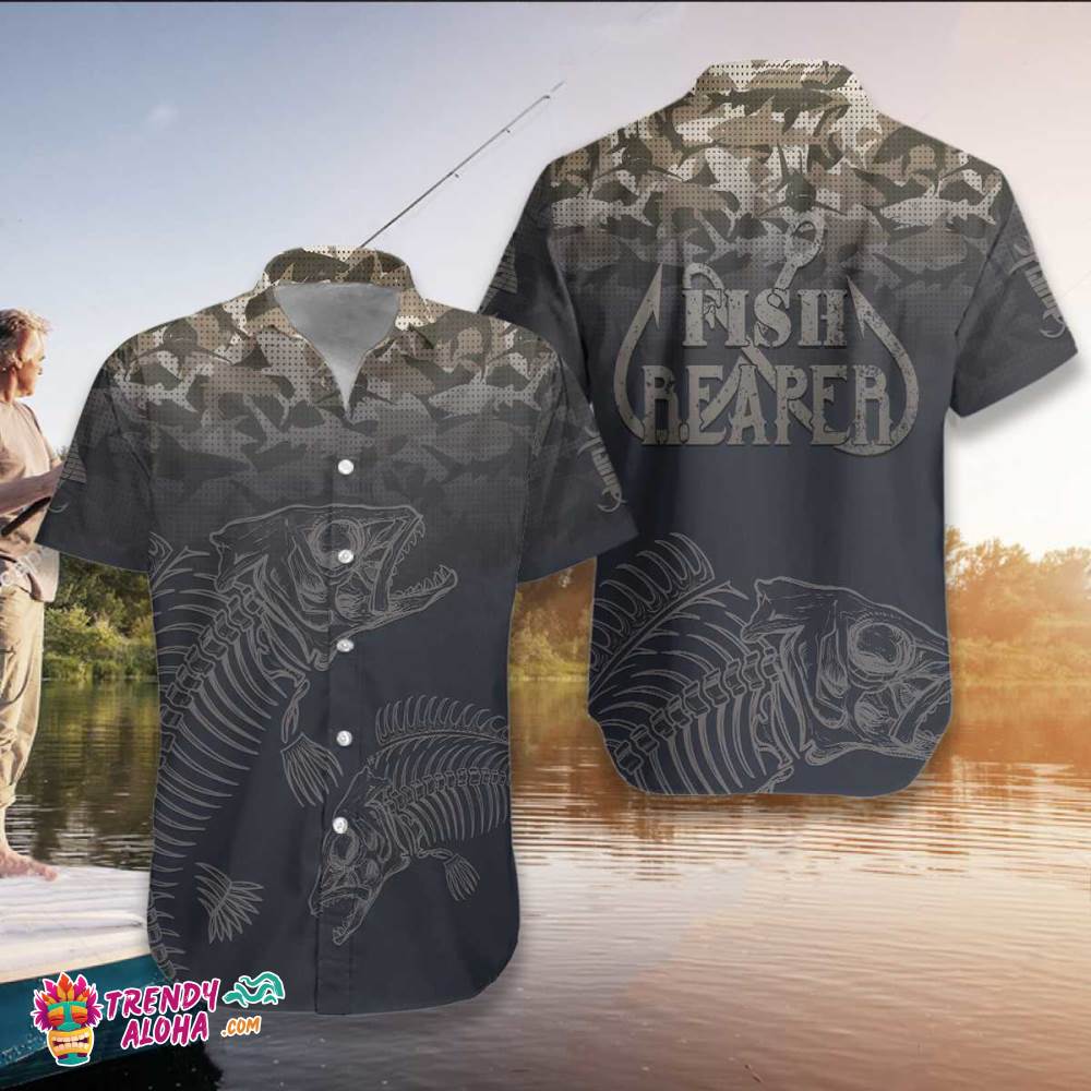 Fish Reaper Fish Skull Skeleton Hawaiian Shirt