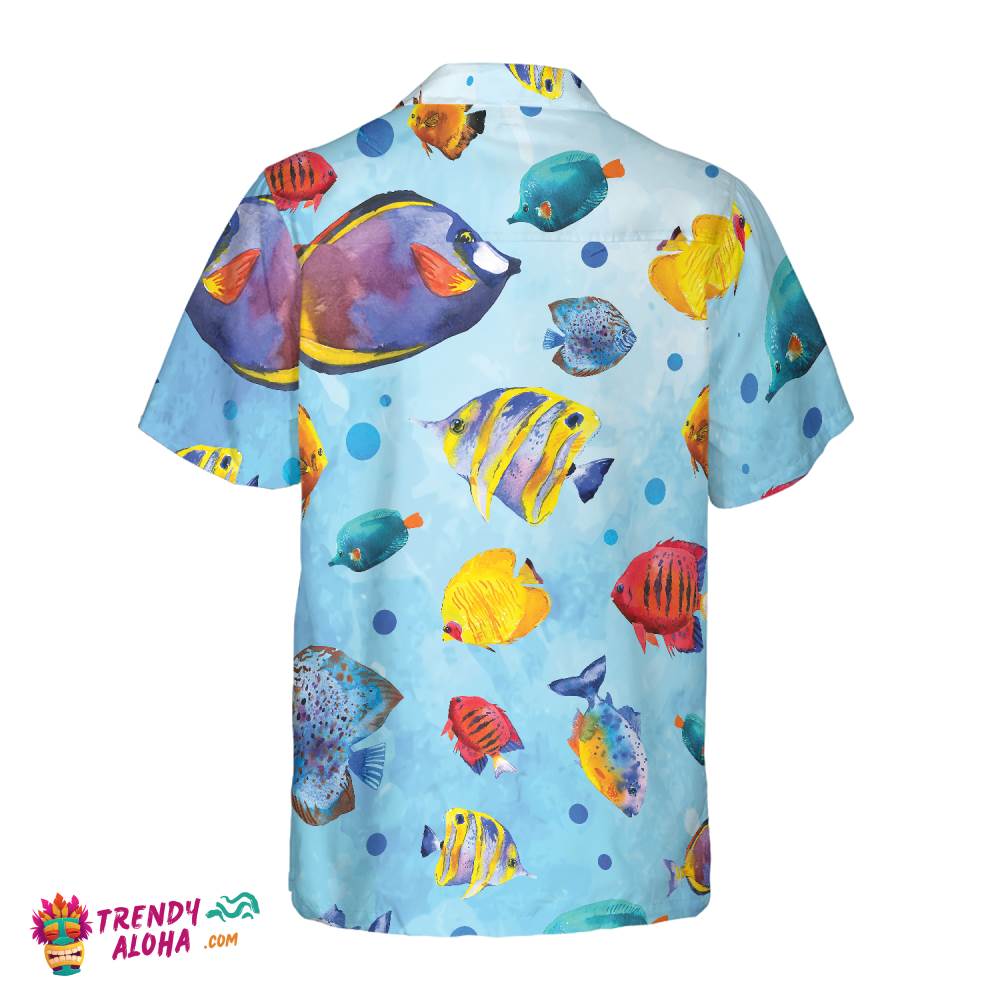 Fish Water Color Pattern V2 Hawaiian Shirt