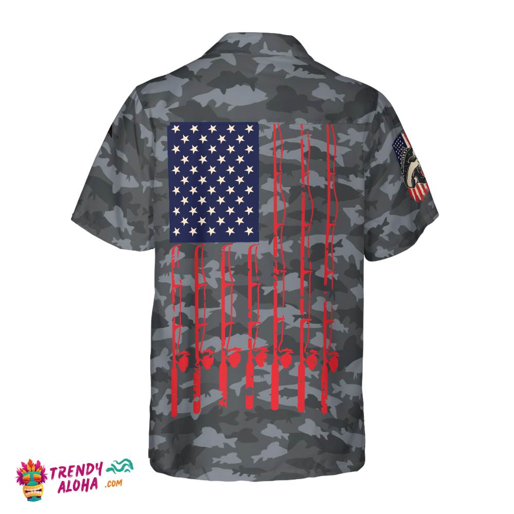 Fishing American Flag Hawaiian Shirt