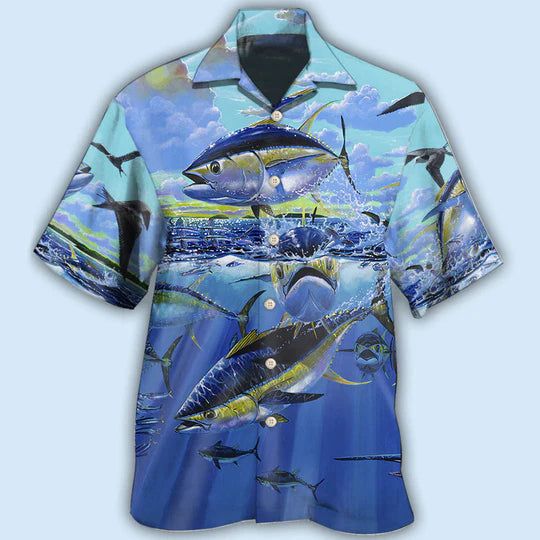 Fishing Blue Sky Ocean – Hawaiian Shirt