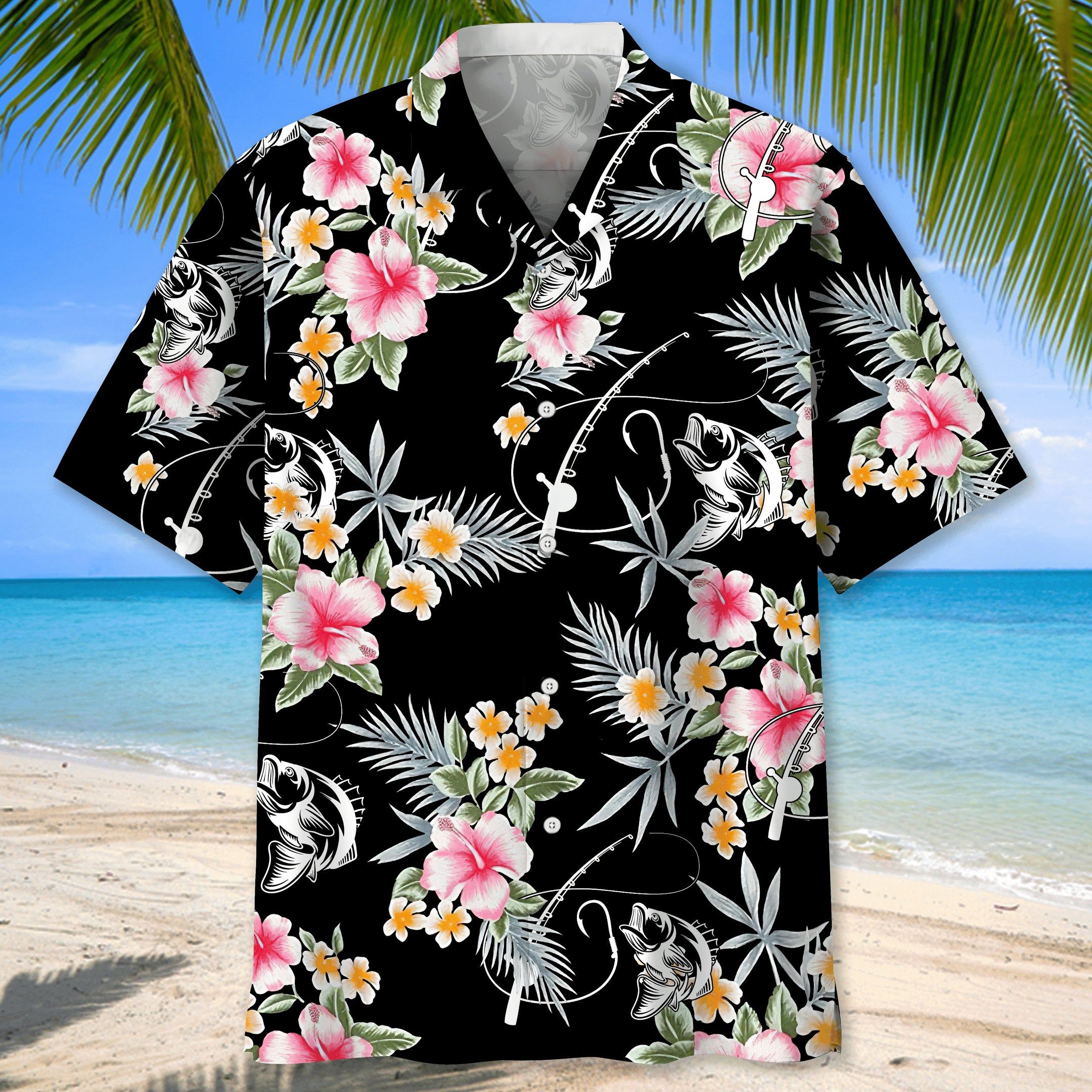 Fishing Flower Trendy Hawaiian Shirt
