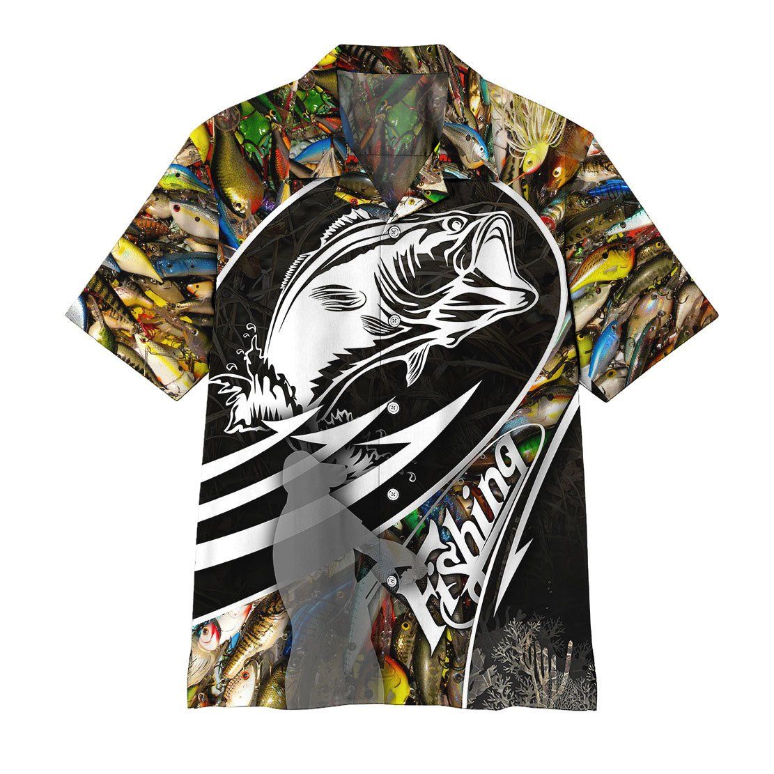 Fishing Hawaiian Shirt Colorful Fish Bass Fish Hawaii Aloha Shirt