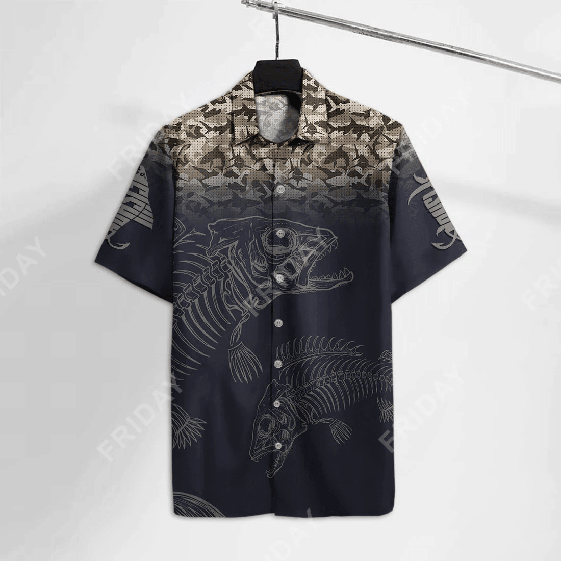 Fishing Hawaiian Shirt Fishing Hawaii Shirt Fish Reaper Black Aloha Shirt