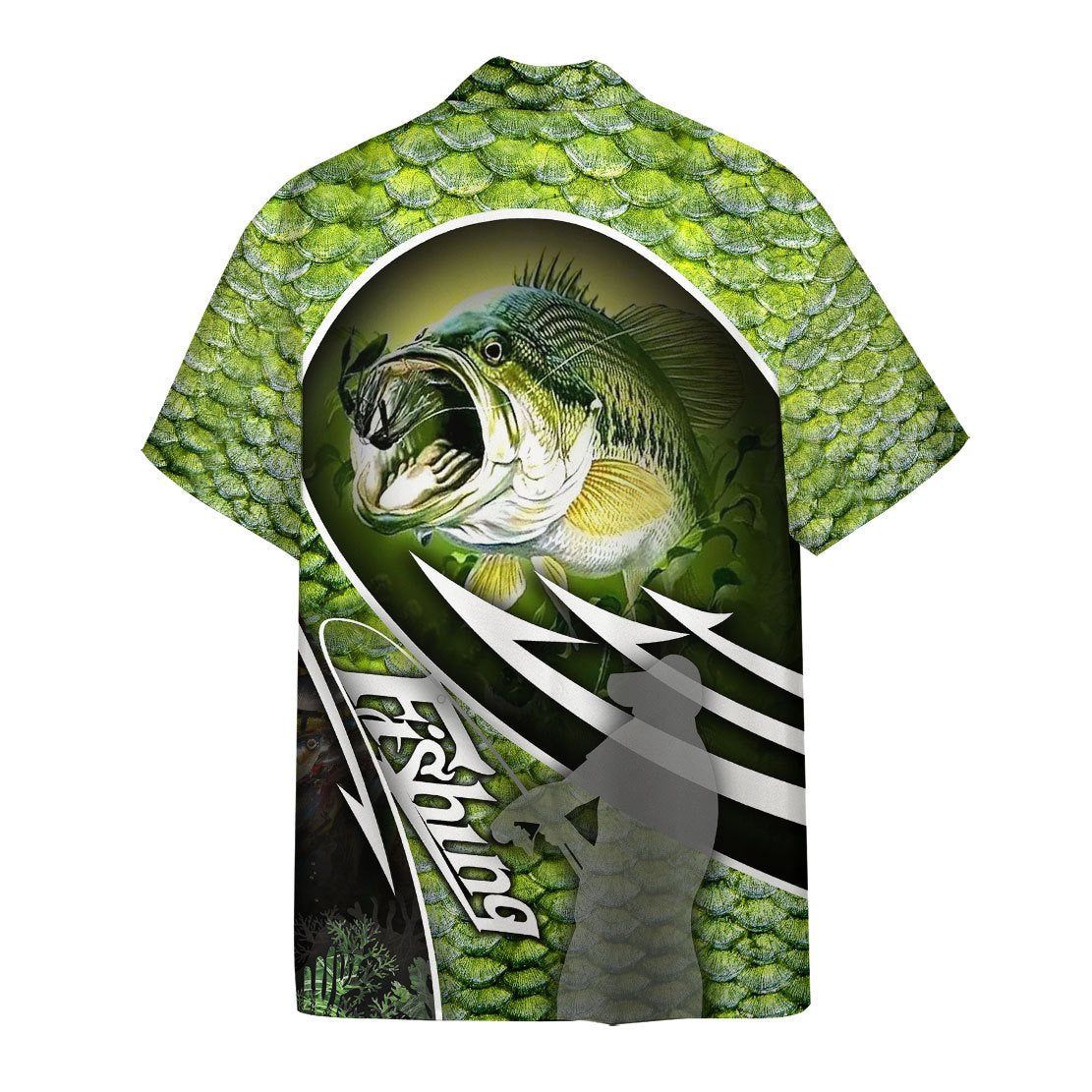 Fishing Hawaiian Shirt Green Fish Skin Bass Fish Hawaii Shirt