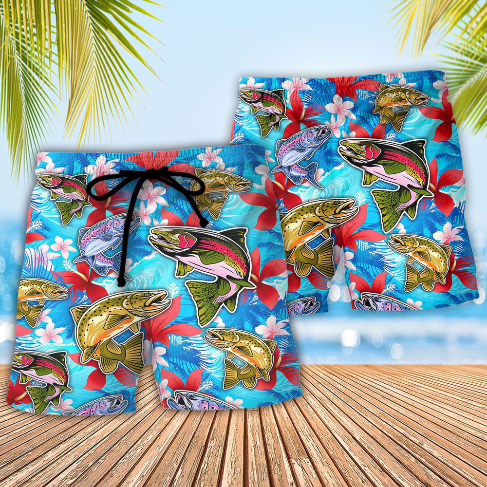 Fishing Hunting Lucky Fishing Shirt Do Not Wash Tropical Vibe Trendy Aloha Hawaiian Beach Shorts