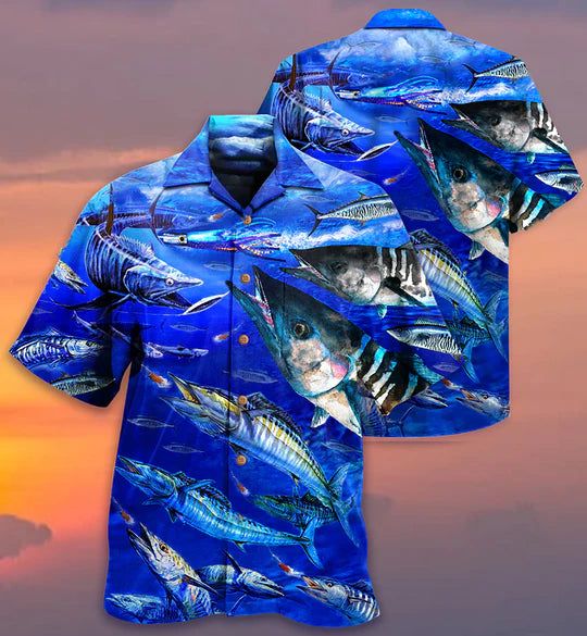 Fishing Love Blue Ocean – Hawaiian Shirt Fishing Love Blue Ocean – Hawaiian Shirt