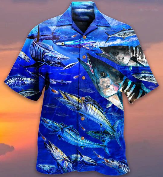 Fishing Love Blue Ocean – Hawaiian Shirt