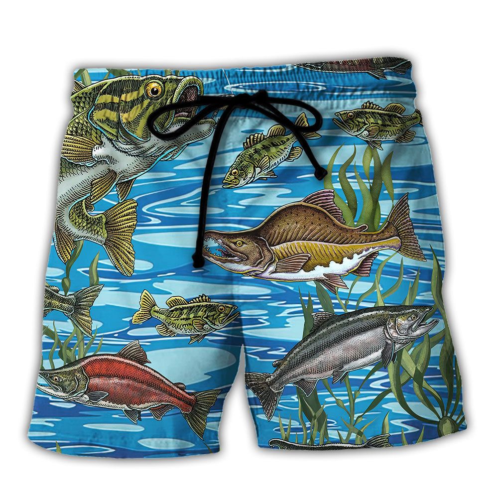 Fishing May The Fish Be With You Trendy Aloha Hawaiian Beach Shorts