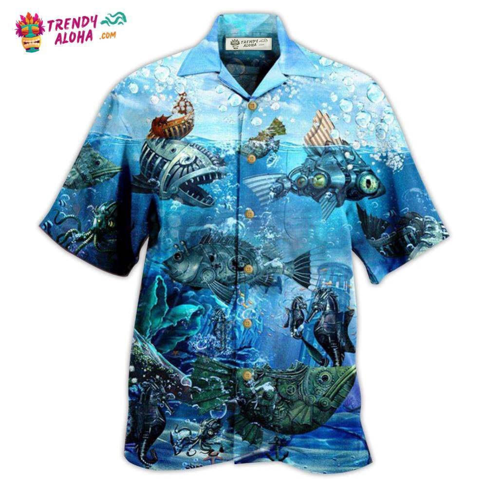 Fishing Ocean Undersea Steampunk Fish Hawaiian Shirt – Trendy Aloha