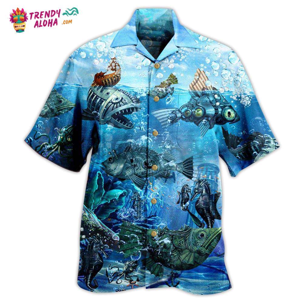 Fishing Ocean Undersea Steampunk Fish Hawaiian Shirt – Trendy Aloha