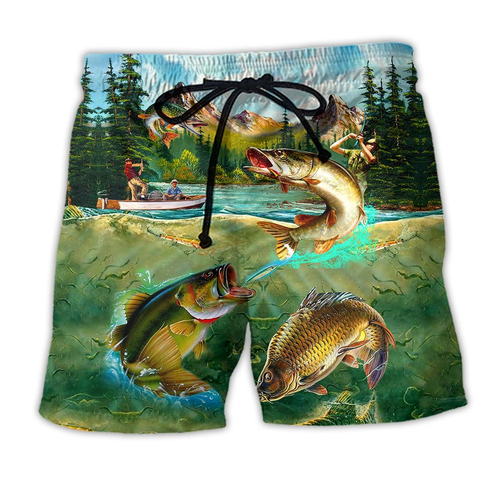 Fishing So Special Fishing Trendy Aloha Hawaiian Beach Shorts Fishing So Special Fishing Trendy Aloha Hawaiian Beach Shorts