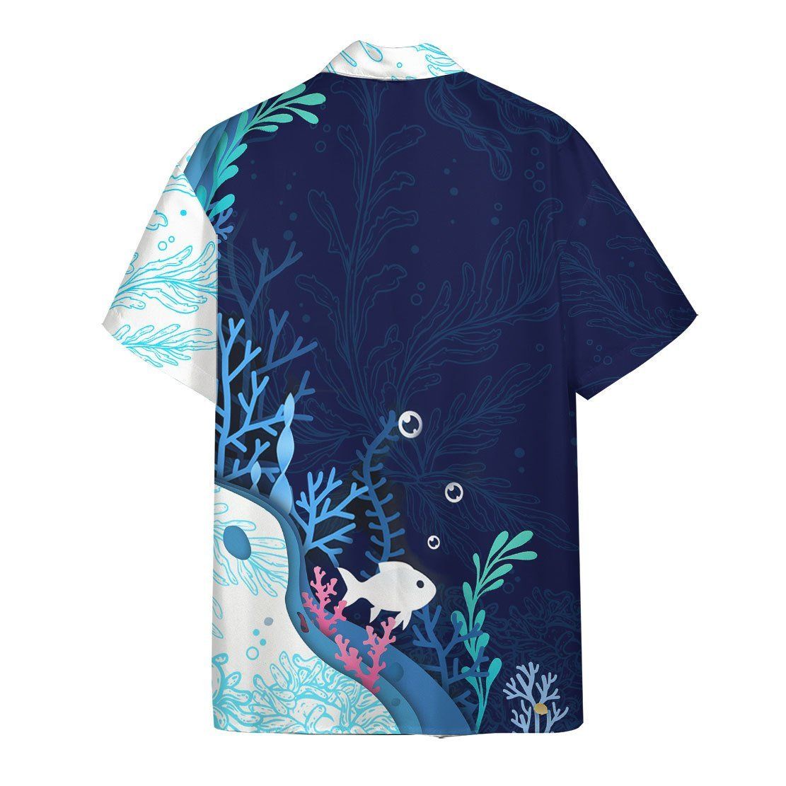Fishing T-Shirt Fish On Hook Hawaiian Shirt Blue Adult Aloha Shirt